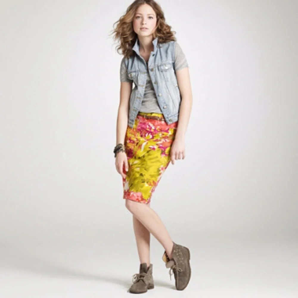 J. Crew Floral Print Pencil Skirt 4